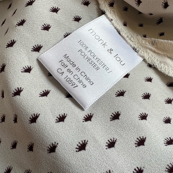 Monk & Lou Small Off White High Low Blouse Office Professional Cuffed Sleeves - Picture 8 of 9